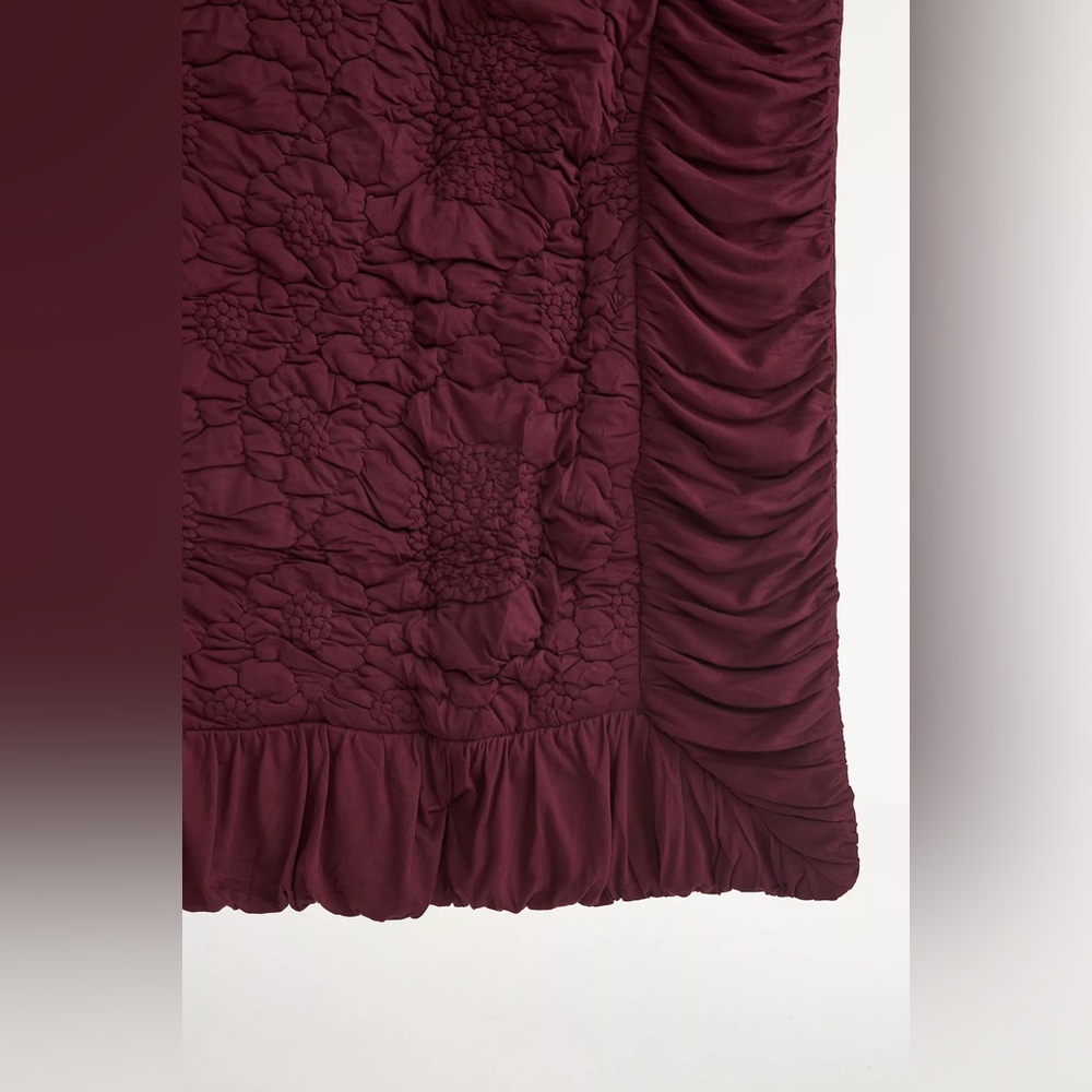 Anthropologie Dahlia Cotton Jersey Floral Quilt King - Picture 5 of 8